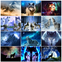 DIY 5D Diamond Painting Animal Wolf Picture Full Round Diamond Embroidery Rhinestone Mosaic Cross Stitch Kits Home Decor Crafts