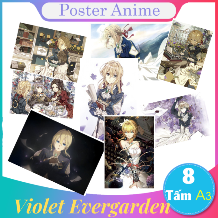 HOT] Set 8 tấm tranh poster A3 Violet Evergarden anime siêu chất 