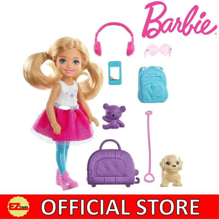 Mattel Barbie Travel Chelsea Doll with more than five Accessories FWV20 ...