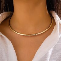 ▽✧ Ingemark Vintage Iron Metal Torques Choker Necklace for Women Goth Gold Color Smooth Adjustable Chain Fashion Jewelry Steampunk