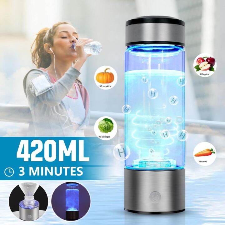 TOP☆420ML Hydrogens-rich Water Cup Portable Water Filter Bottle 3 ...