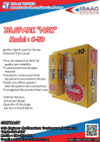 หัวเทียน / IG.SPARK / เขี้ยวสปาร์ค NGK รุ่น C-50 (5712) สำหรับเครื่องพ่นไฟ (BURNER) หรือเครื่องจักร