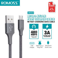 Romoss CB0531 1m Nylon Micro USB 3A Charging Cable Fast Charger Data Transfer Cable สายชาร์จแอนดรอยด์ สายชาร์จ โทรศัพท์มือถือ ใช้กับมือถือ กล้องถ่ายรูป cctv หัว micro usb พร Android