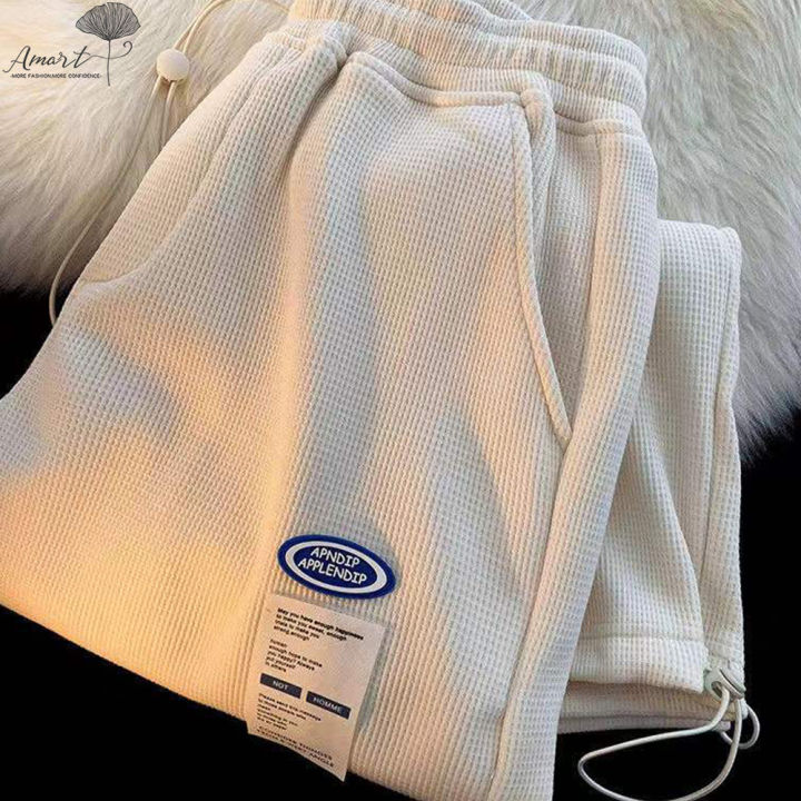 amart-กางเกงเอวสูงกางเกงกโป่งพองผิวหลวมและระบายอากาศได้ดีเหมาะสำหรับใส่ไปช้อปปิ้ง