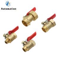 ☫﹍┋ Pneumatic 1/8 quot; 1/4 39; 39; 3/8 39; 39; 1/2 39; BSP Female/Male Thread Mini Ball Valve Brass Connector Joint Copper Pipe Fitting Coupler Adapter