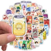 10/50PCS Mix Anime Character Stickers Sparkling Water Drink Style Demon Slayer My Hero Academia Decal Anime Stickers Toys Gift Stickers