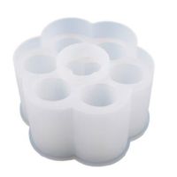 Crystal Epoxy Resin Mold 6 Grids Round Lipstick Storage Box Case Holder Casting Silicone Mould DIY Crafts Making Tools