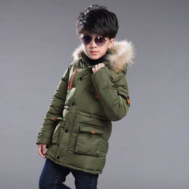 childrens-down-jacket-new-winter-boys-and-girls-plush-warm-medium-length-jacket-hooded-large-wool-collar-cotton-padded-jacket