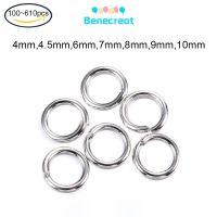 100-610 pc 304 Stainless Steel Open Jump Rings, Stainless Steel Color, 24 Gauge, 4x0.5mm, Inner Diameter: 3mm