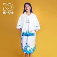 เสื้อคลุม Nu-June ผ้าขนหนูแห้งเร็วเสื้อคลุมอาบน้ำผ้าขนหนูชายหาดพร้อมฮู้ดดูดแบบพกพาผู้ชายและผู้หญิงว่ายน้ำทะเลดำน้ำ