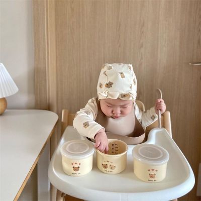 [พร้อมส่งในไทย] ชามอาการเด็กสไตล์เกาหลี ถ้วยอาหารสำหรับเด็ก ถ้วยเซรามิค มีฝาปิด เข้าไมโครเวฟได้ เข้าหม้ออบลมร้อนได้