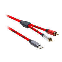 SunniMix USB ชนิด C เพื่อดูเอิ้ล RCA สายลำโพงสเตอริโอ2RCA ตัวผู้สายอะแดปเตอร์