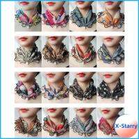 X-STARRY 3PCS ไข่มุกไข่มุก ผ้าพันคอลูกไม้มุก หลากหลายหลากหลายรูปแบบ 10รูปแบบ ผ้าพันคอมีระบาย สง่างามเรียบหรู โพลีเอสเตอร์ ด้ายลูกไม้ผ้าพันคอ ผู้หญิงผู้หญิงผู้หญิง