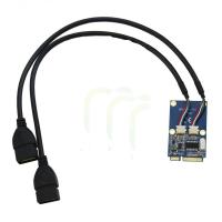 AARONA Mini PCI-E Mini PCI Express อะแดปเตอร์ USB คู่สอง USB PCI ด่วนไปยัง USB อะแดปเตอร์คอมพิวเตอร์2พอร์ต USB USB2.0แฟลชดิสก์ตัวแปลง USB