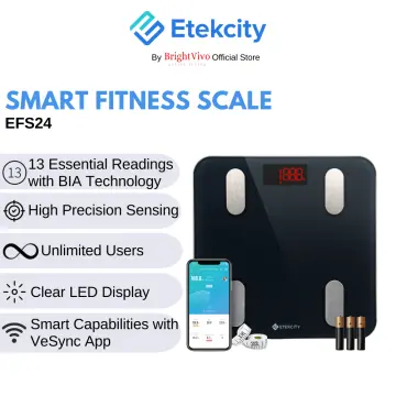 Etekcity Scale for Body Weight, Smart Digital Bathroom Weighing Machine  with Body Fat for People, Accurate Bluetooth BMI Measurement, Body  Composition Analyzer, 400lb Black 10.2 x 10.2 Inch