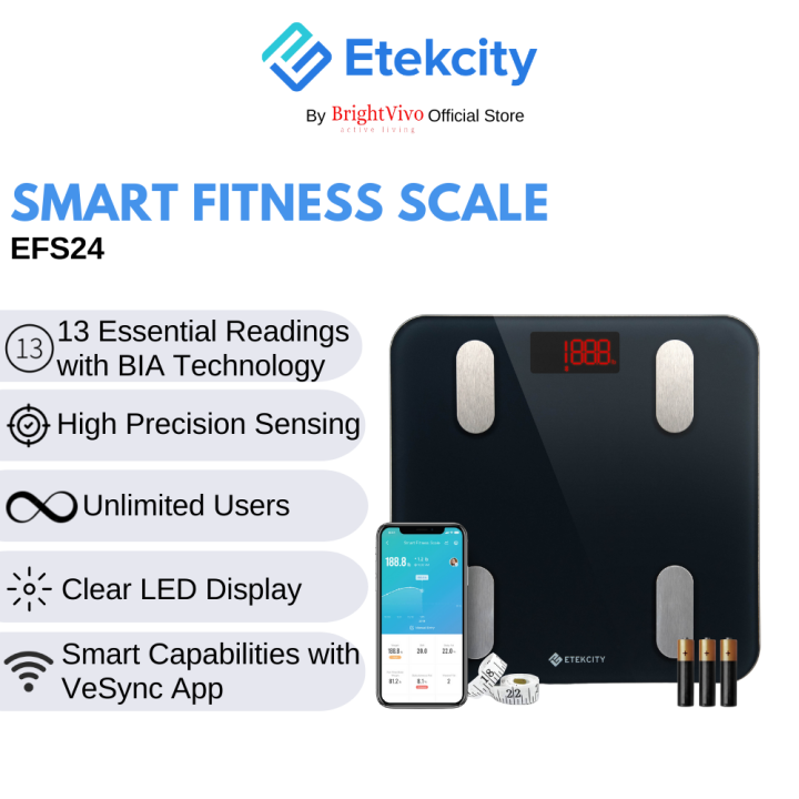 Etekcity Smart Fitness Scale with Resistance Bands in Black SHHMBFECSUS0018  - The Home Depot