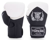 นวมมวยไทย Top King Thai Boxing Gloves White / Black "Blend 01"