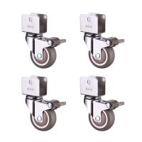 360 Degree Swivel Caster Wheels Crib Rubber Caster Wheels U-Bracket Caster With Brake No Noise Wheel For Crib Bookcase Cabinet Furniture Protectors Re