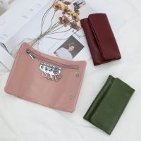 Hot selling cheap leather key holder men women key wallet soft leather pocket key chain holder