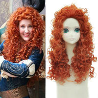 HAIRJOY ve Merida Princess คอสเพลย์วิกผมสังเคราะห์ผมหยิกยาวสีส้ม Lolita Wigs