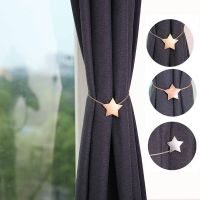 【LZ】 Pentagram Curtain Clip Free Punch Magnetic Tieback Buckle Curtains Holder Metal Curtain Straps Home Decorative Accessories 1Pcs