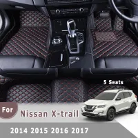 พรมปูพื้นแต่งรถขับด้านขวา,สำหรับ Nissan X-Trail Xtrail 5ที่นั่ง2014 2015 2016 2017