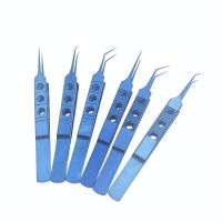 11CM Titanium Straight/Curved Head Tweezers Forceps Platforms Ophthalmic Dental Micro Instruments