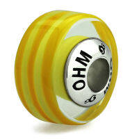 บีดแก้ว มูราโน่ Lemon Jelly Roll OHM Murano Glass Bead Charm