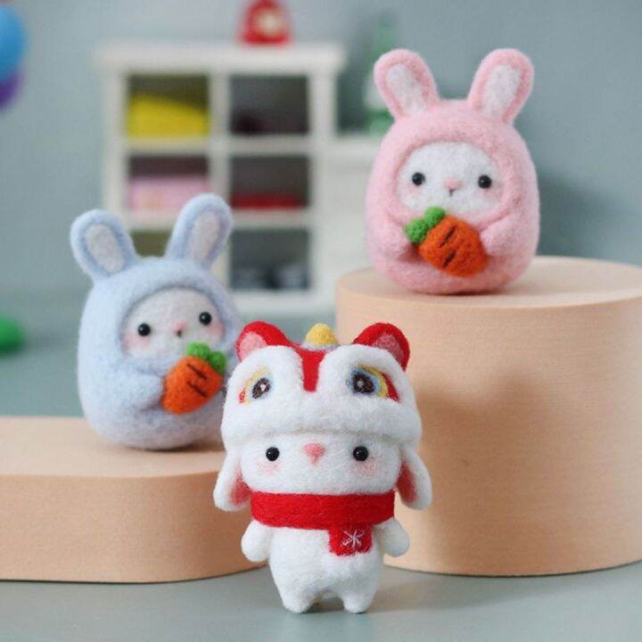 MIRAGE Wool Felt Rabbit Wool Felt Kit Animal Rabbit Unfinished Felt Kit
