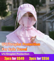 bEdgLtGp หมวกป้องกันละอองเชื้อและรังสี UV สำหรับเด็กในฤดูร้อน สามารถถอดออกได้ สวมใส่ได้ทั้งเด็กและผู้ใหญ่