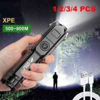 Flashlight Powerful LED 100000 Lumen Tactical Flashlights Rechargeable USB 18650 Waterproof Zoom Fishing Hunting LED Flashlight