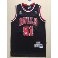 เสื้อคุณภาพสูง 【Feb】 New Original Auction NBA͛ Chicago Bulls RODMAN 91 Basketball Jerseys S-XXL National TOP