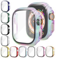 ZZOOI Rainbow Case for Apple Watch Ultra 49mm 45mm 41mm Electroplate PC Protector Cover Waterproof Anti-scratch Case for iWatch 8 7 SE