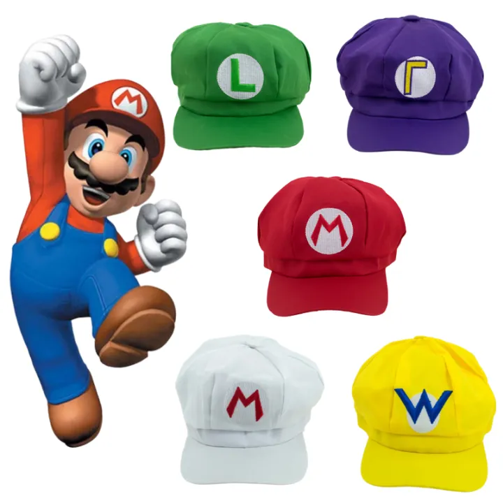 Super Mario Bros Luigi Hat Cap Mario Cosplay Hat Boys Girls Baseball Cap  Dome Cotton Cap For Adult Kid | Lazada Singapore