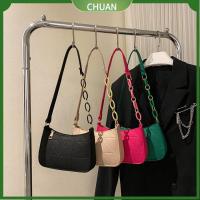 CHUAN สีทึบทึบ กระเป๋าสะพายไหล่แบบสั้น มินิมินิ รู้สึกเหมือนอยู่ กระเป๋าโท้ท แฟชั่นสำหรับผู้หญิง น้ำหนักเบามาก กระเป๋าถือแบบถือ ผู้หญิงผู้หญิงผู้หญิง