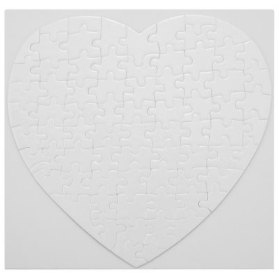 10Pcs Sublimation Blank Puzzle DIY Craft Heart Jigsaw Puzzle DIY Transfer Products