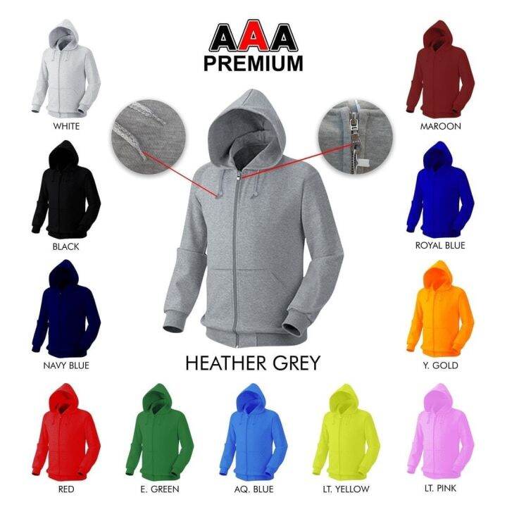 AAA PREMIUM HOODIE JACKET WITH ZIPPER (UNISEX) Lazada PH