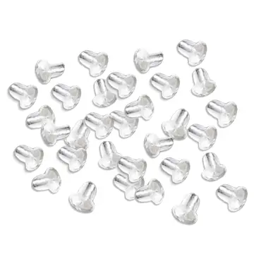 100-500pcs Transparent Soft Silicone Rubber Earring Back Ear