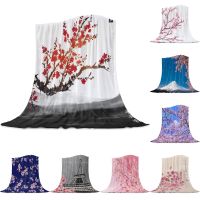 Cherry Blossom Tree Flower Chinese Style Flannel Throw Blanket Quilts Keep Warm Sofa Child Blanket Home Textiles Family Gift