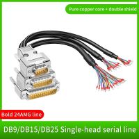 (Allen Materials) 1ชิ้น DB9 15 25สายเชื่อมต่ออนุกรมอุตสาหกรรม24AWG 9 15 25Pin ขั้วต่อสายเคเบิล DB15สัญญาณขนานป้องกันลวด Cor