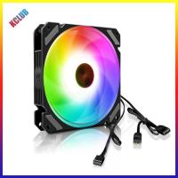 COOLMOON พัดลมระบายความร้อน CPU ARGB 120มม.4ขาหม้อน้ำเคสคอมพิวเตอร์ PC พัดลมทำความเย็น