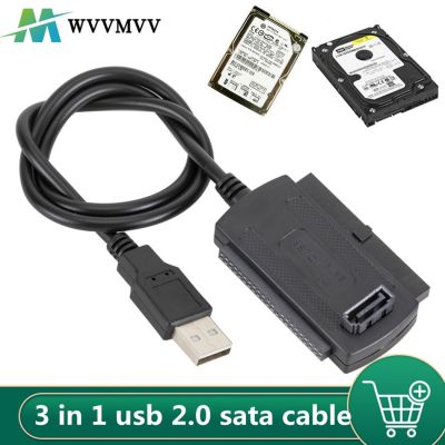 3in1 USB 2.0 IDE SATA 5.25 S-ATA 2.5 3.5 Inch Hard Drive Disk HDD Adapter Cable for PC Laptop Converter