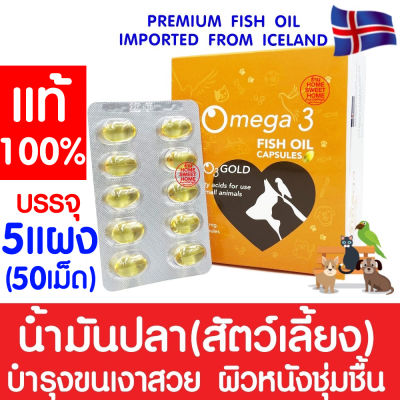 *แท้100%* โอทรีโกลด์ O3gold น้ำมันปลา (5แผง) O3 gold วิตามิน บำรุงผิว บำรุงขน แก้ขนร่วง สุนัข แมว นก หมา ชนิดแคป Premium Fish oil