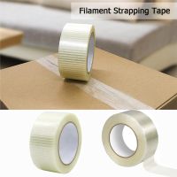 25M Strong Filament Strapping Tape Heavy Duty Transparent Reinforced Fiberglass Tape Single Side Adhesive For Packing Fixed Seal Adhesives Tape