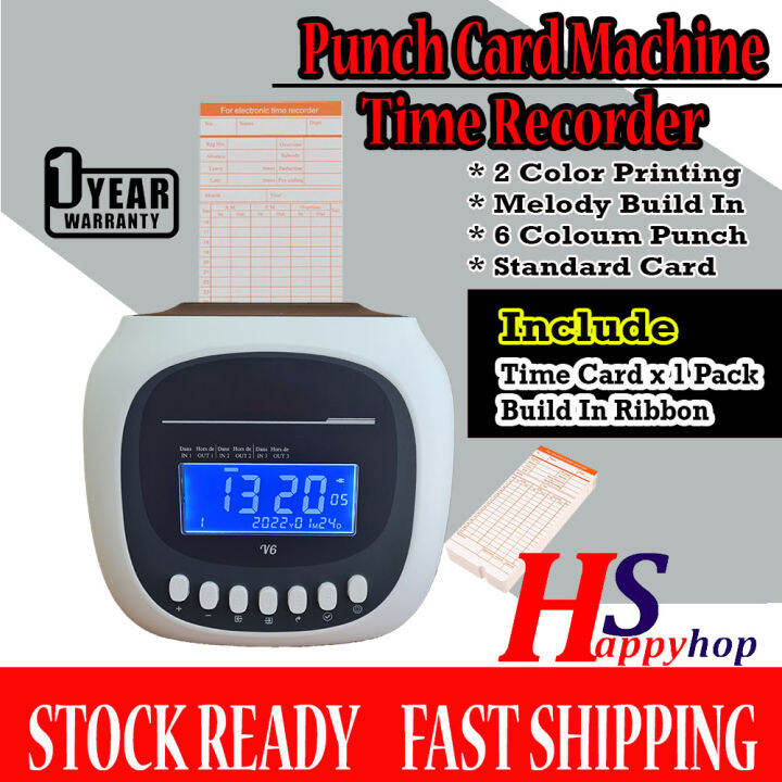 Digital Time Recorder Clock Punch Card Machine LED Lazada