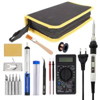 80W Soldering Iron Adjustable Temperature LCD Digital Electric Solder Rework Desoldering Pen Station With Solder Wire Tips Set