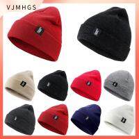 VJMHGS Unisex สีทึบ สำหรับ ผู้ชาย ผู้หญิง หมวกแก๊ป Skullcap Cuffed Beanies หมวกถักอบอุ่น หมวกบีนนี่อิดโรย หมวกถุงสกี