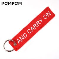 KEEP CALM AND CARRY ON Key Chain OEM Keychain or Motorcycles and Cars Key Tag Cool Embroidery Key Fobs Fashion Bijoux Keychain