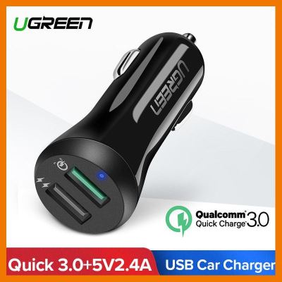 HOT!!ลดราคา UGREEN (40309) Fast Car Charger Adapter 30W 5.4A Dual USB QC 3.0 for iPhone 8 X Samsung ##ที่ชาร์จ แท็บเล็ต ไร้สาย เสียง หูฟัง เคส Airpodss ลำโพง Wireless Bluetooth โทรศัพท์ USB ปลั๊ก เมาท์ HDMI สายคอมพิวเตอร์