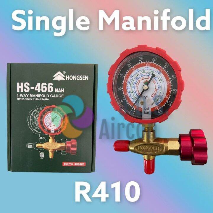 ♘Single Manifold Replacement Gauge for R410A, R22, R134A, R404A, R12